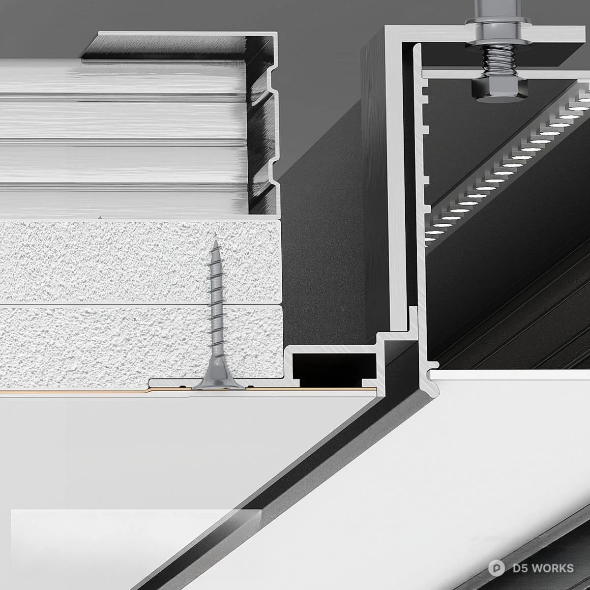Linear LED Ceiling Light 3d model thumbnail 4