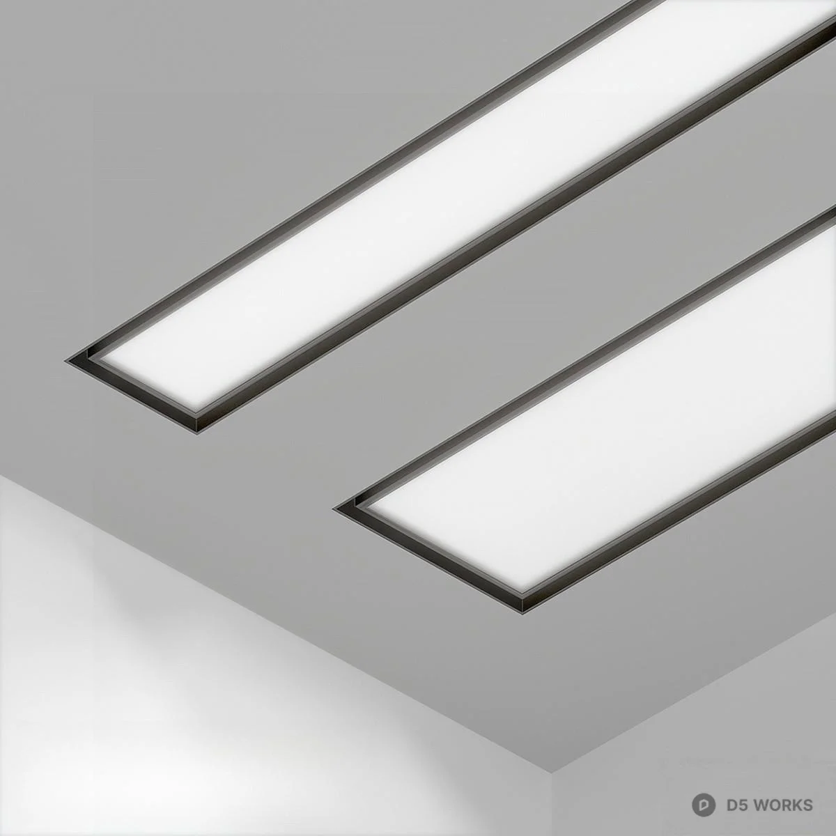 Linear LED Ceiling Light 3d model - Image 1