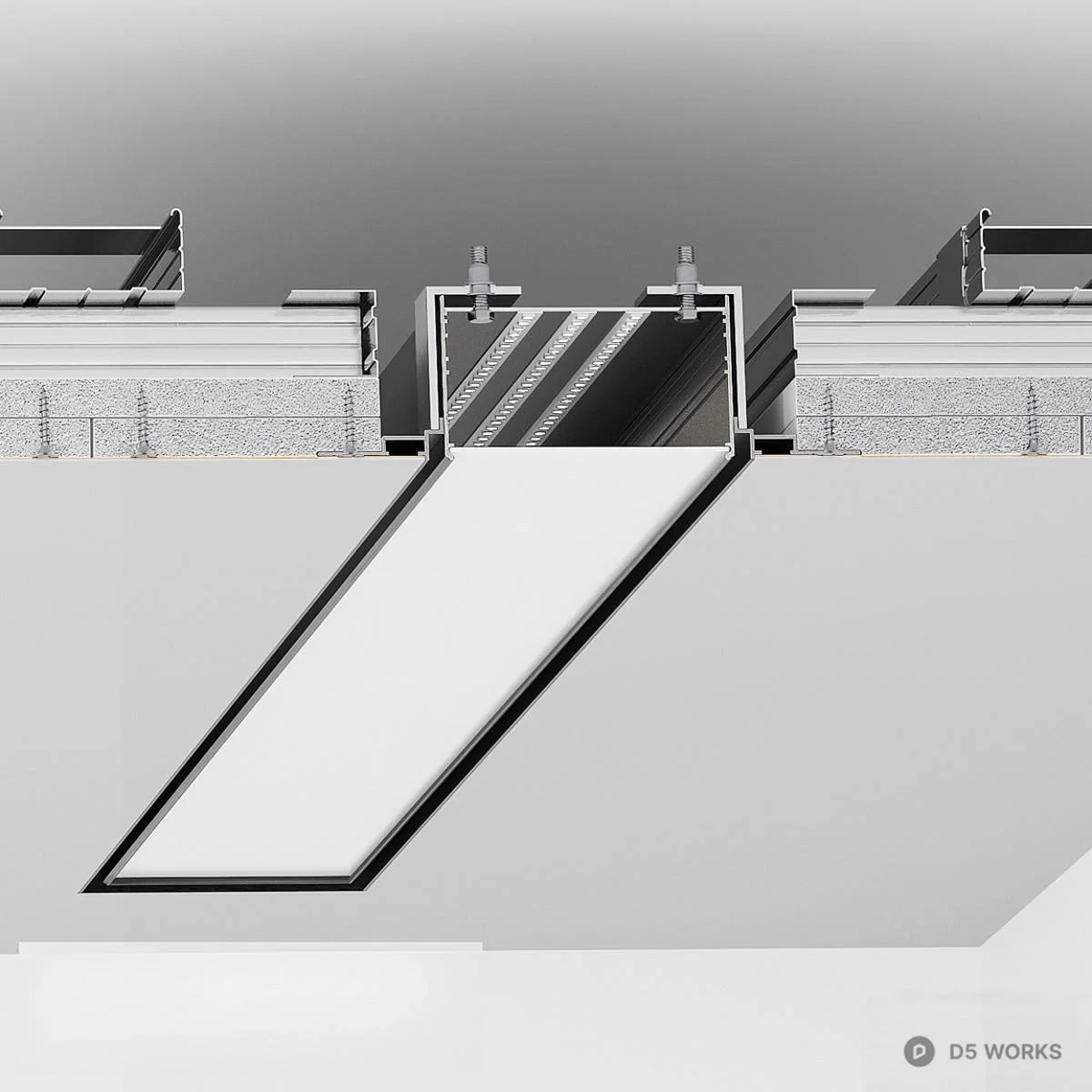 Linear LED Ceiling Light 3d model thumbnail 3