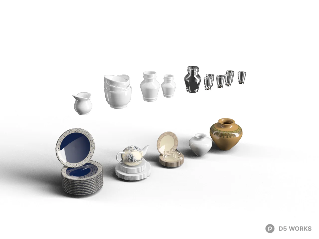 Ceramic Tableware Set 3d model - Image 1