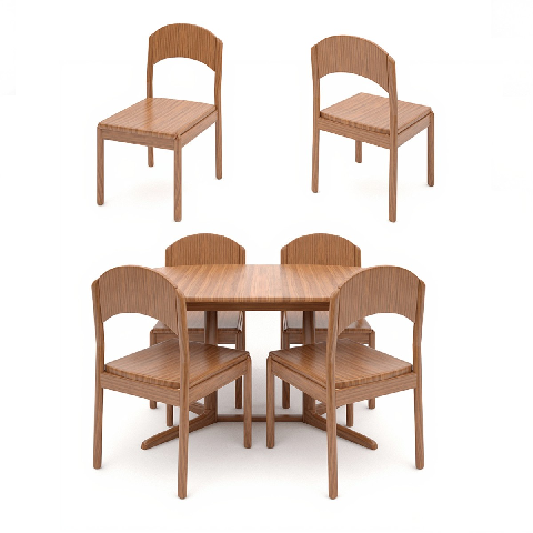 Modern Dining Table & Chairs Set