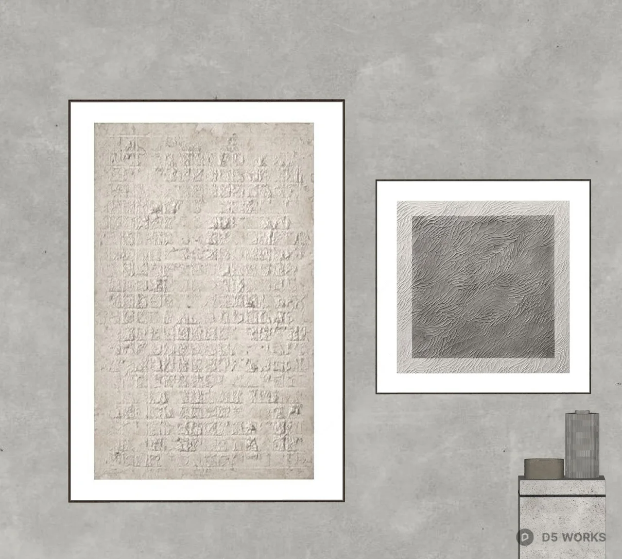 Textured Abstract Wall Art 3d model thumbnail 2