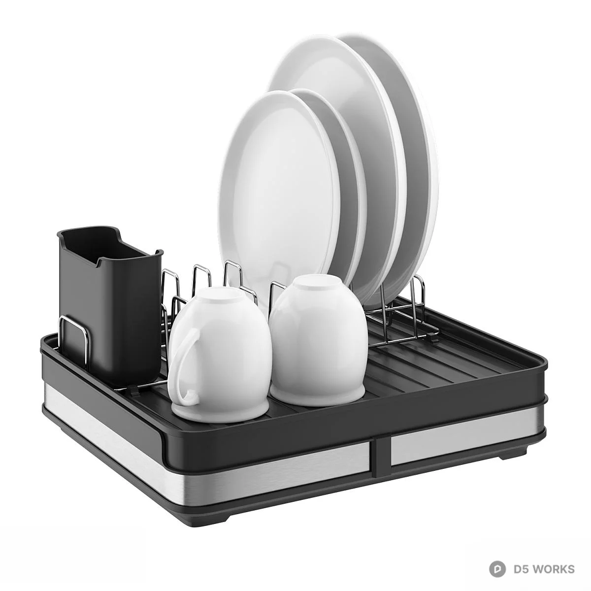 Minimalist Dish Drying Rack 3d model thumbnail 3