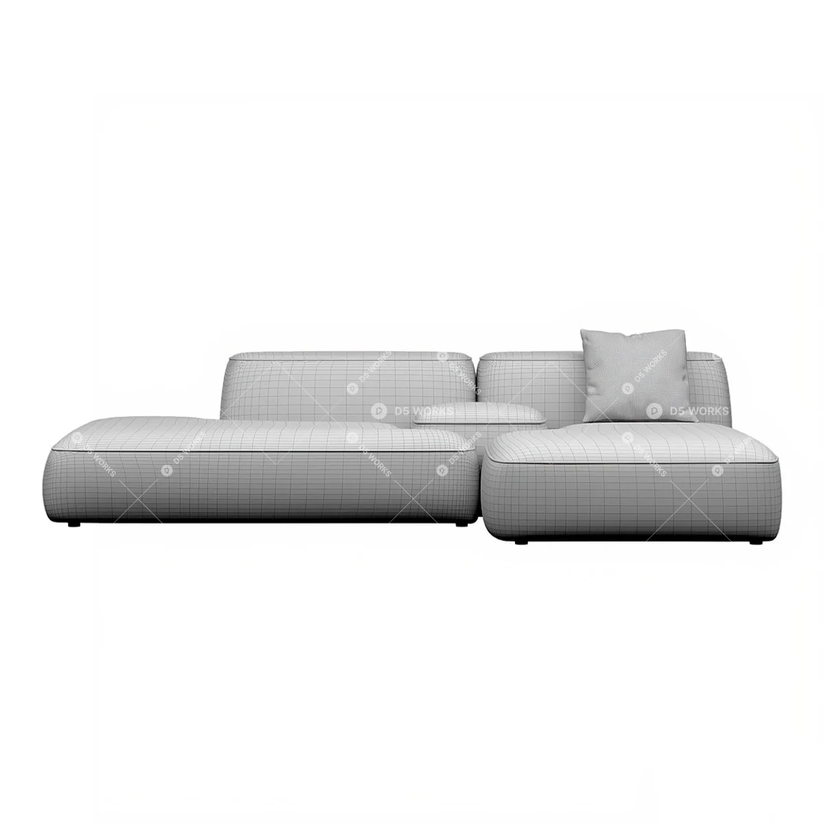 Three-seater Sofa 3d model thumbnail 3