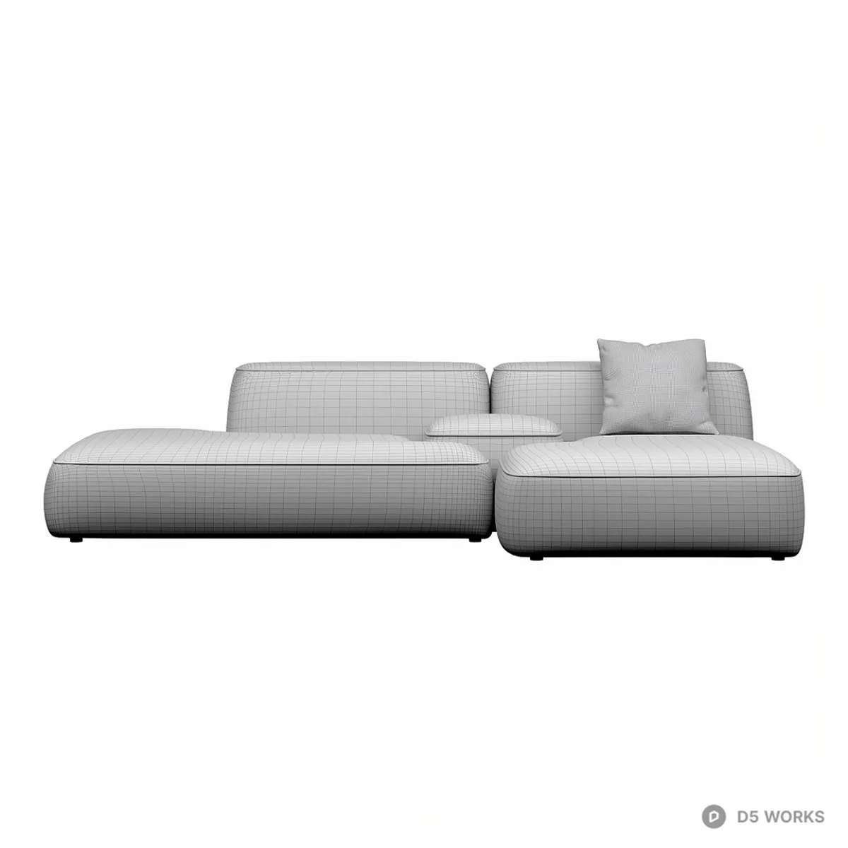 Modular Sectional Sofa 3d model thumbnail 3