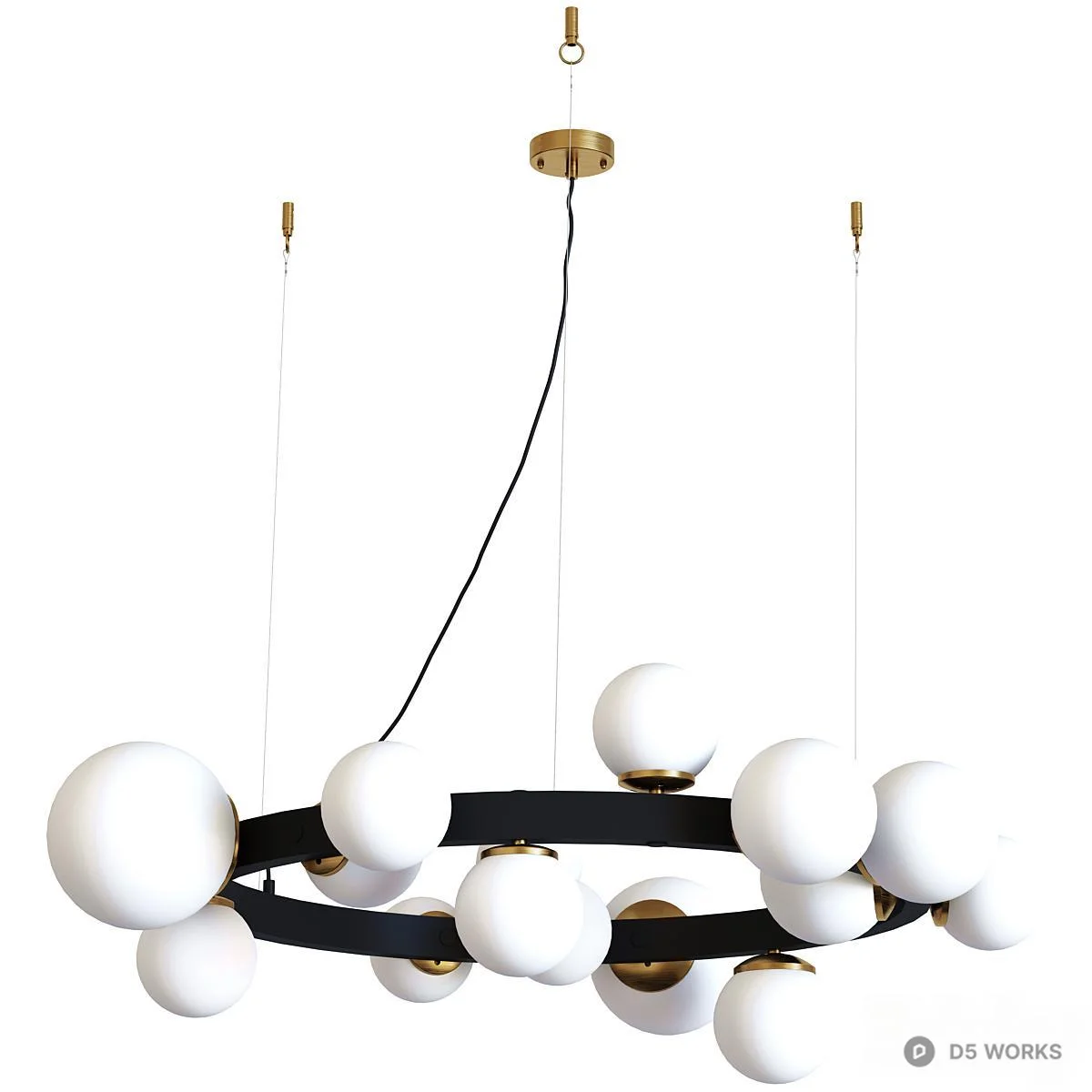 Modern Orb Cluster Chandelier 3d model thumbnail 2