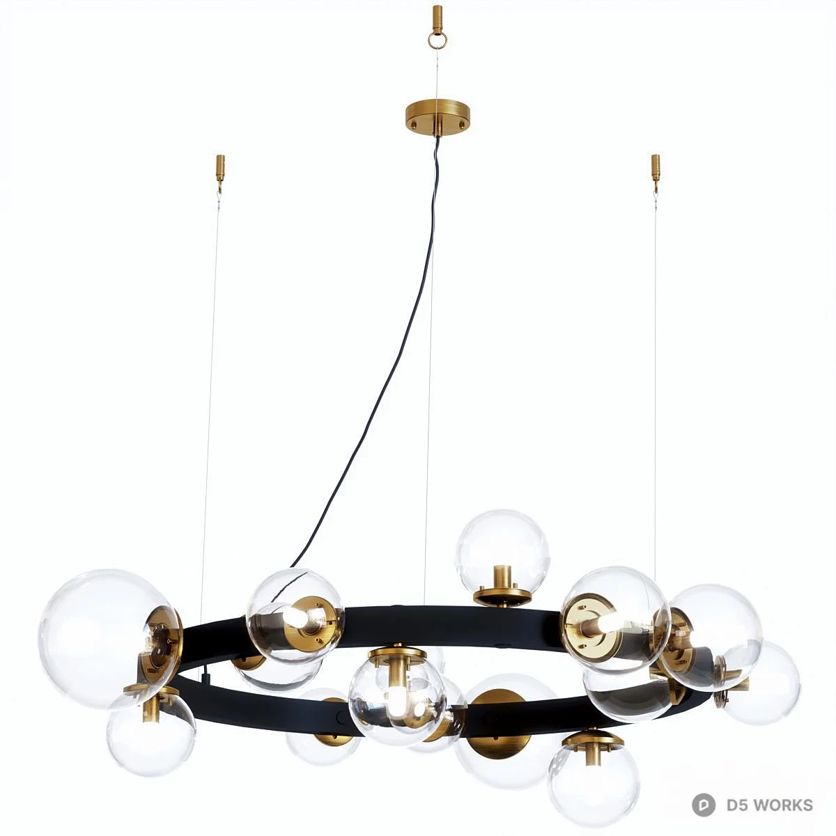 Modern Orb Cluster Chandelier 3d model - Image 1
