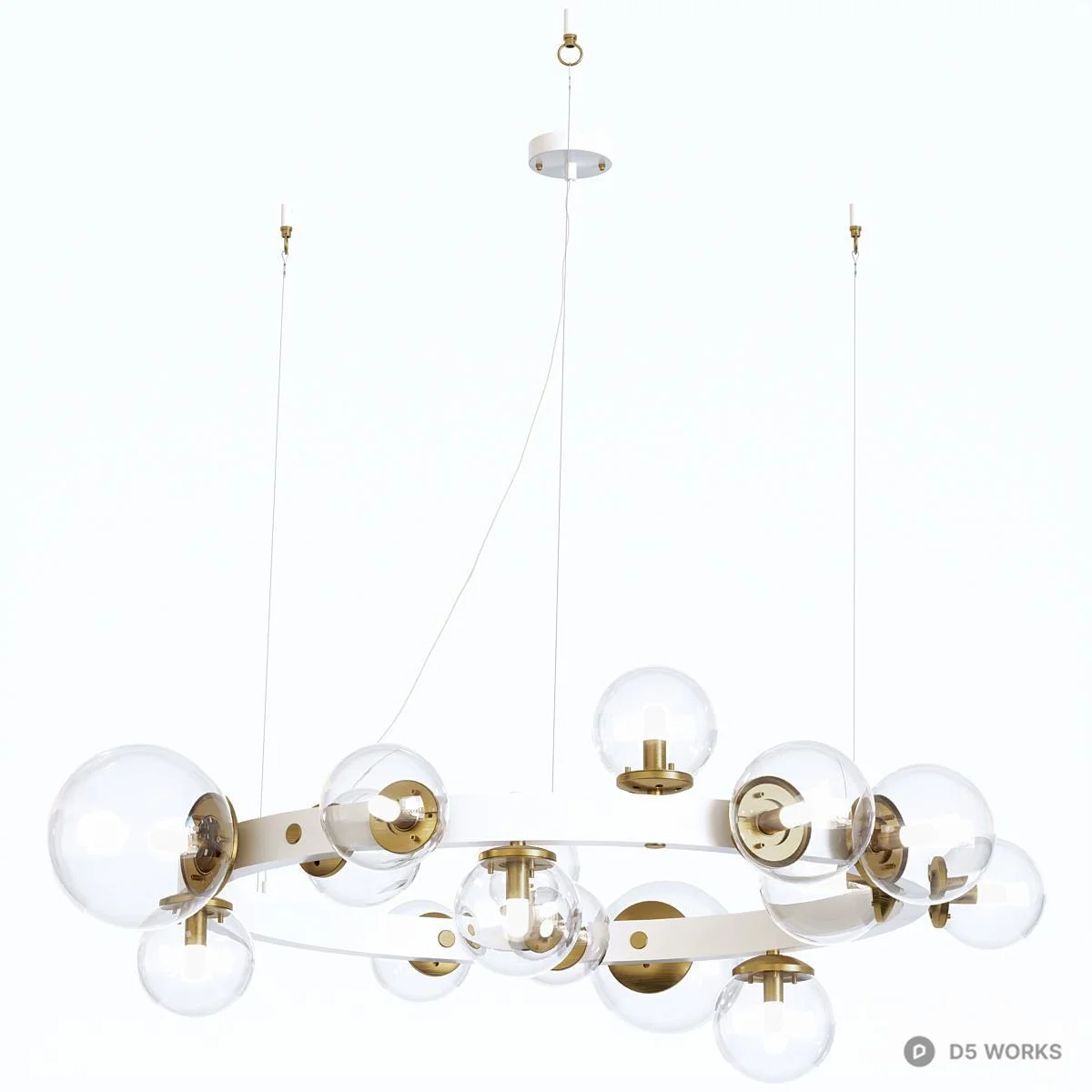 Modern Orb Cluster Chandelier 3d model thumbnail 4