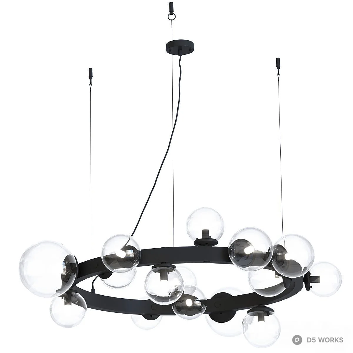 Modern Orb Cluster Chandelier 3d model thumbnail 7
