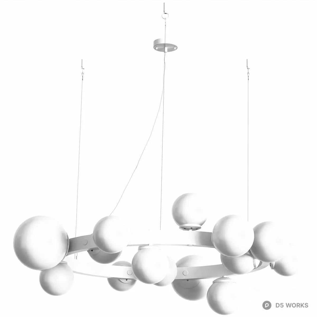 Modern Orb Cluster Chandelier 3d model thumbnail 5