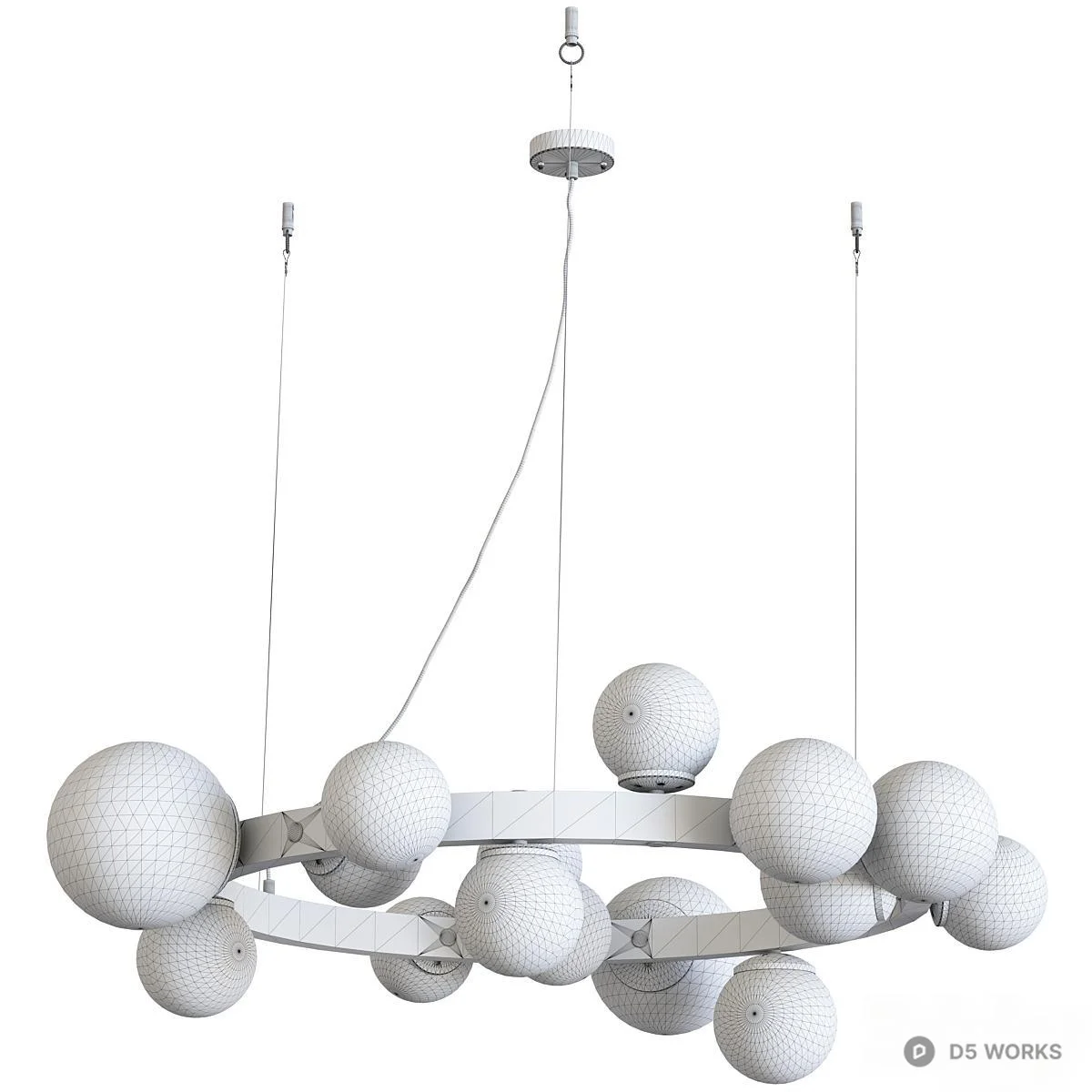 Modern Orb Cluster Chandelier 3d model thumbnail 6