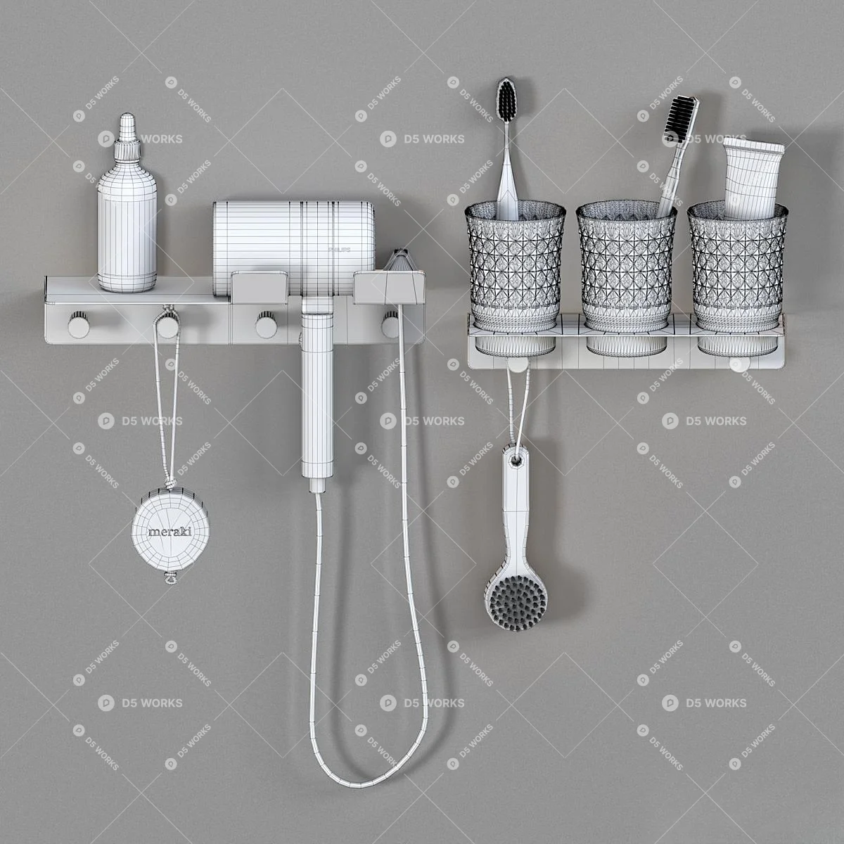 Bathroom Accessories 3d model thumbnail 3