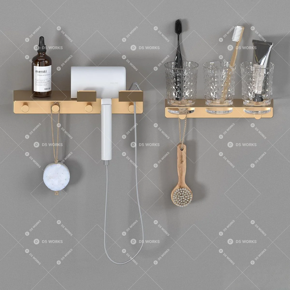 Bathroom Accessories 3d model thumbnail 2