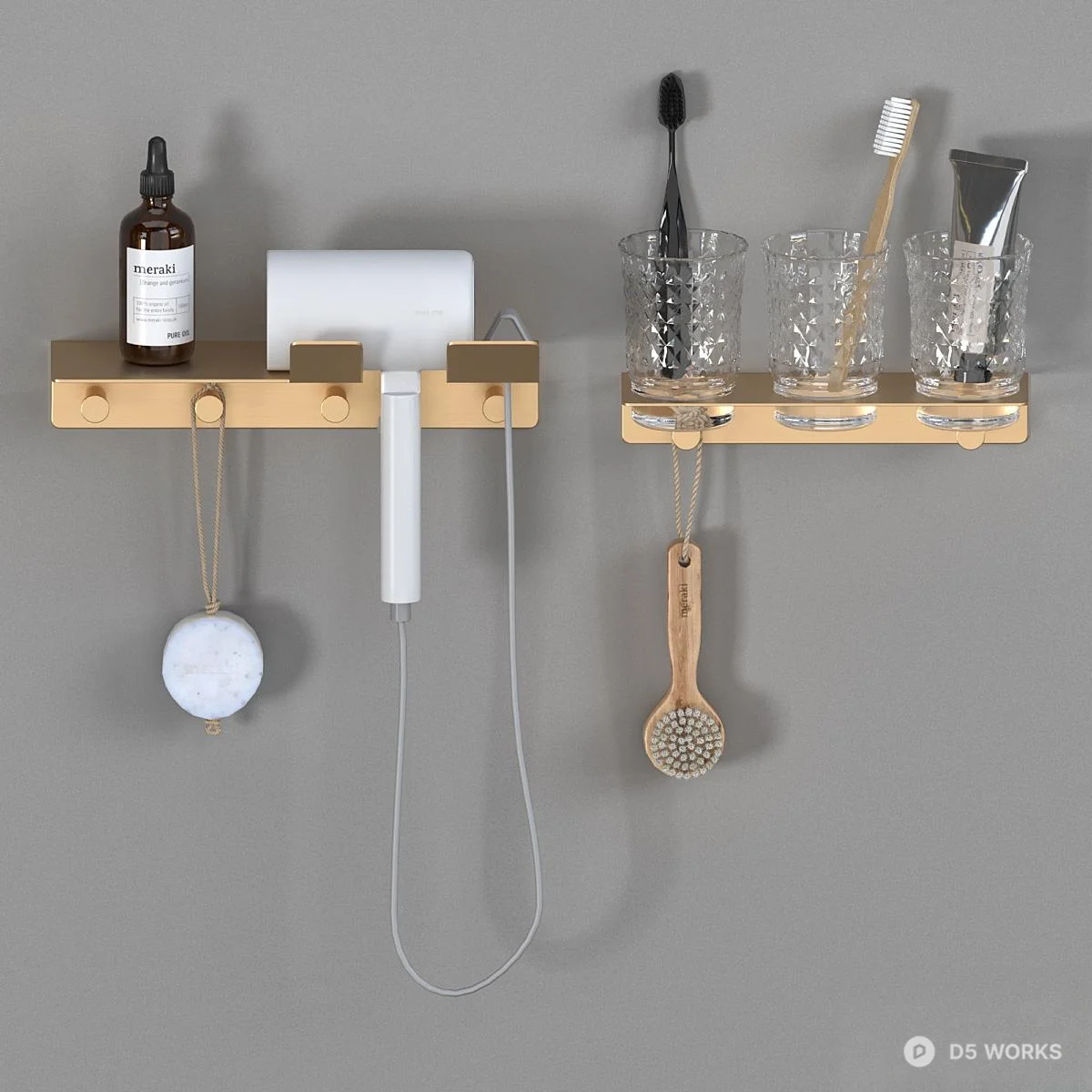 Wall Mounted Bathroom Organizer 3d model thumbnail 2