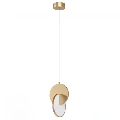 Minimalist Gold Circular Pendant Light 3d model