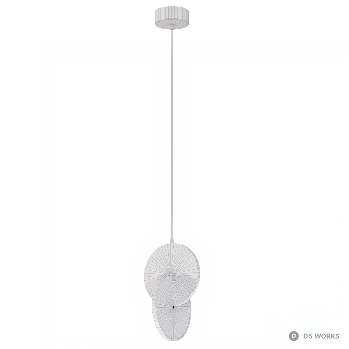 Minimalist Gold Circular Pendant Light 3d model thumbnail 2