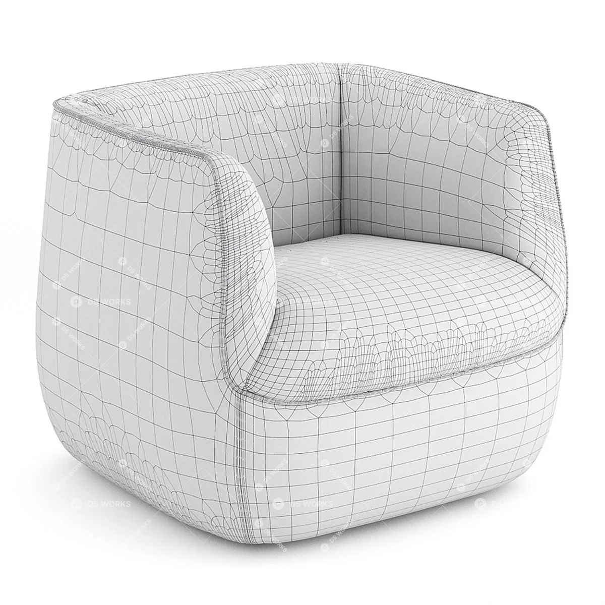 Modern Single Sofa 3d model thumbnail 4