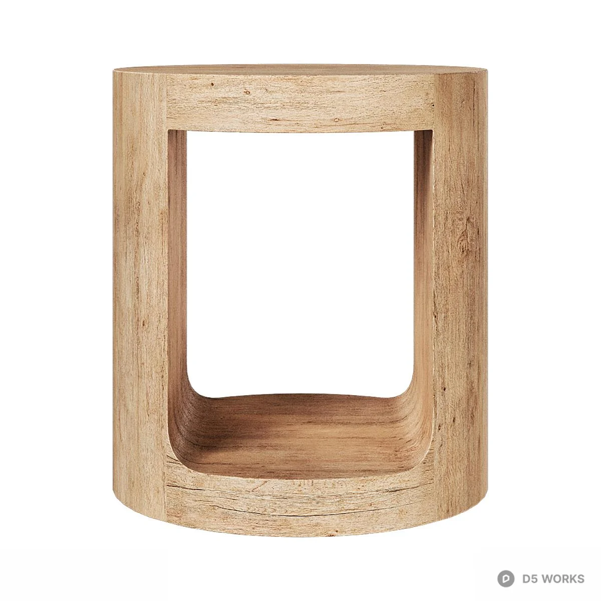 Minimalist Wooden Side Table 3d model thumbnail 2