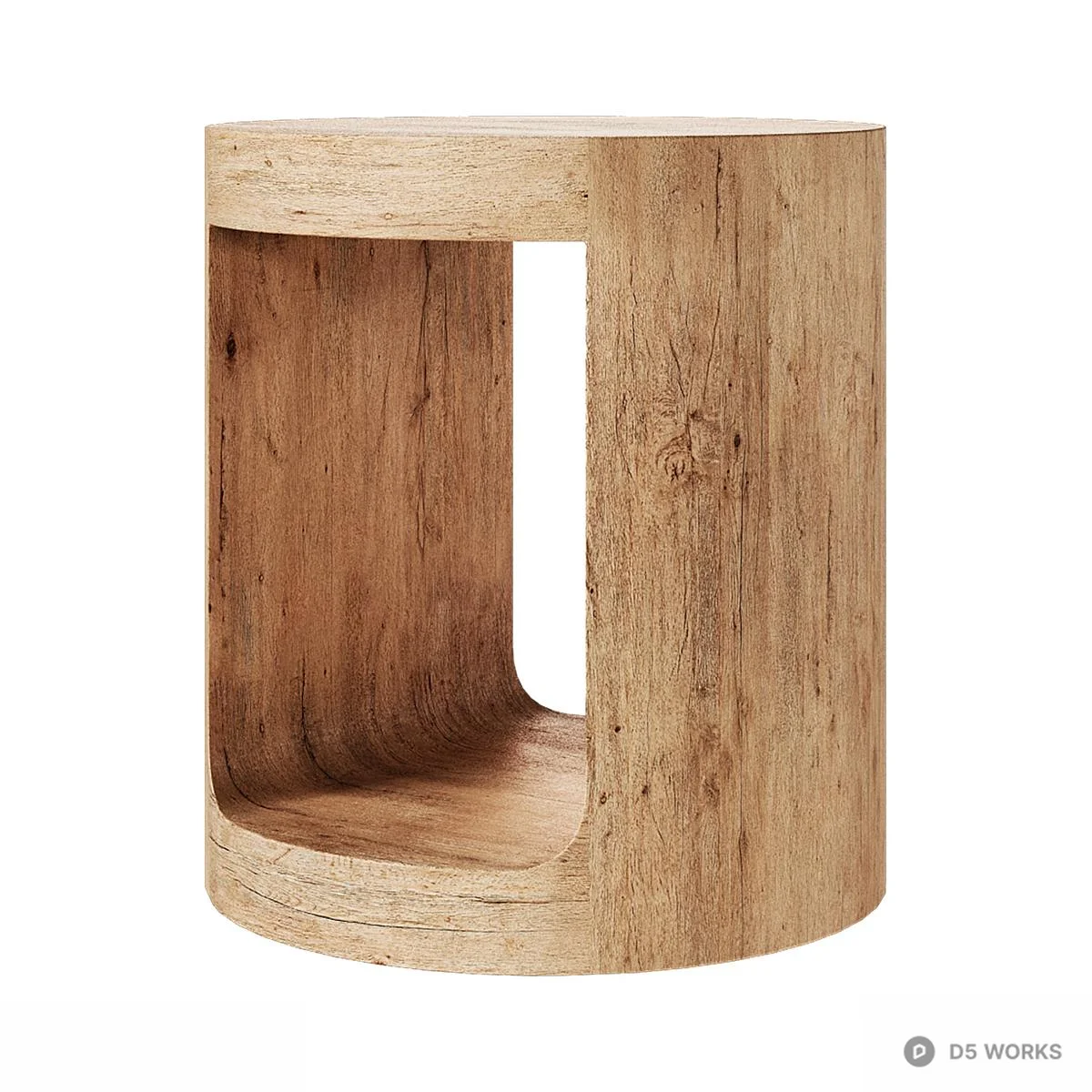 Minimalist Wooden Side Table 3d model thumbnail 3