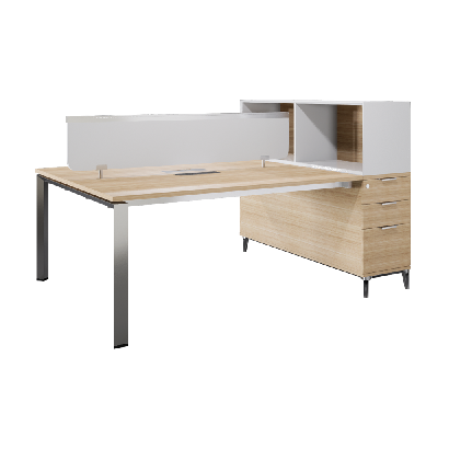 Office Desk Light wood grain desk card slot