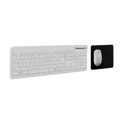 Computer Accessories  Simple white wireless mouse and keyboard