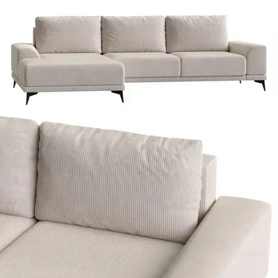 Contemporary Three-seater Sofa 3d model