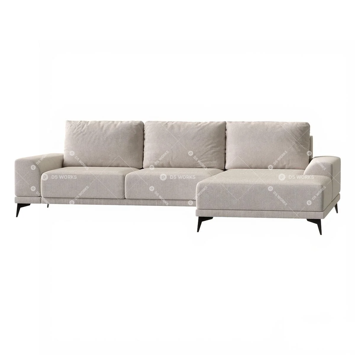 Contemporary Three-seater Sofa 3d model thumbnail 4