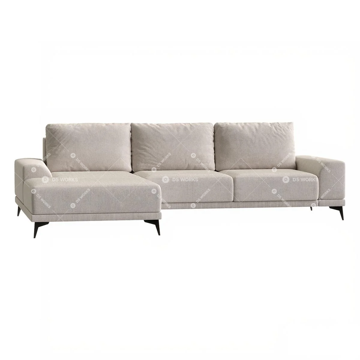 Contemporary Three-seater Sofa 3d model thumbnail 3