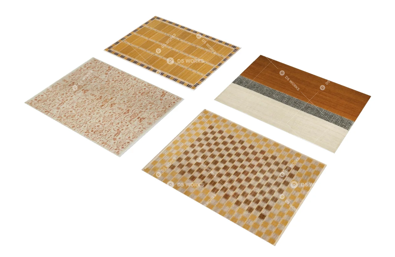 Patterned Area Rugs Collection 3d model thumbnail 2