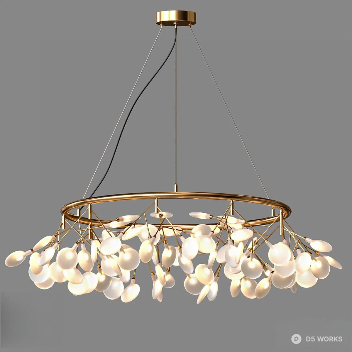 Organic Petal Pendant Light 3d model - Image 1