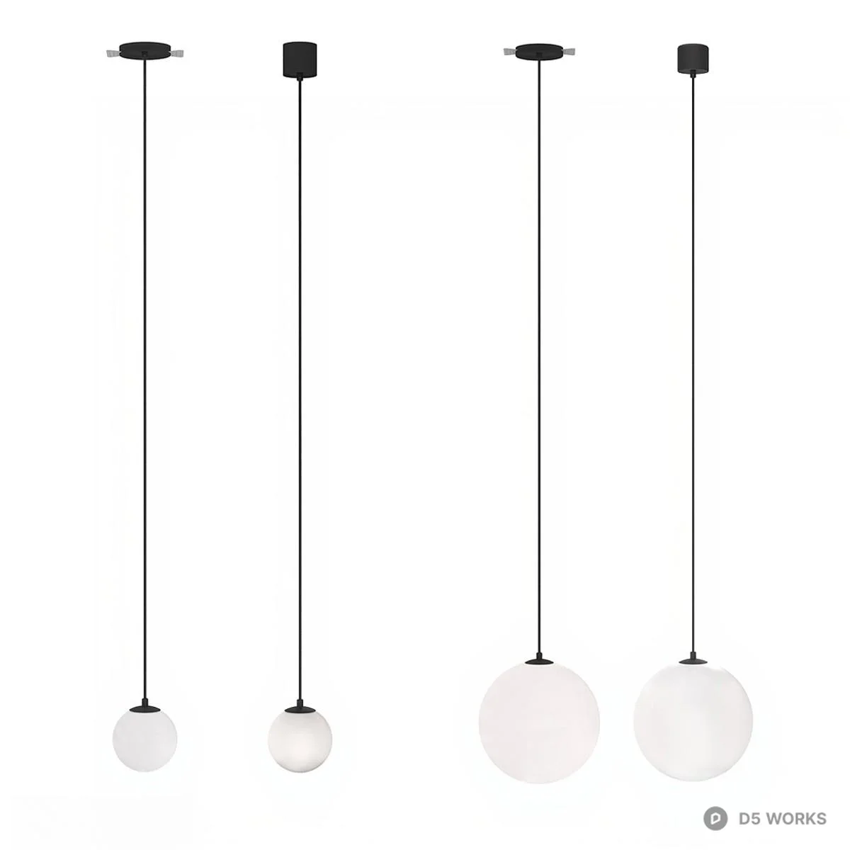 Minimalist Sphere Pendant Lights 3d model - Image 1