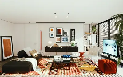 Mid-Century Modern Home Living Room