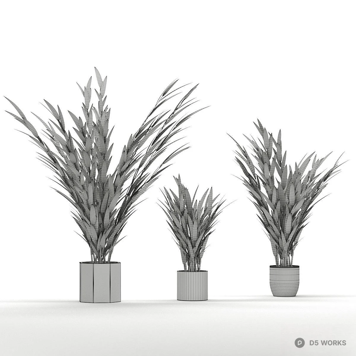 Minimalist Potted Plant Set 3d model thumbnail 5