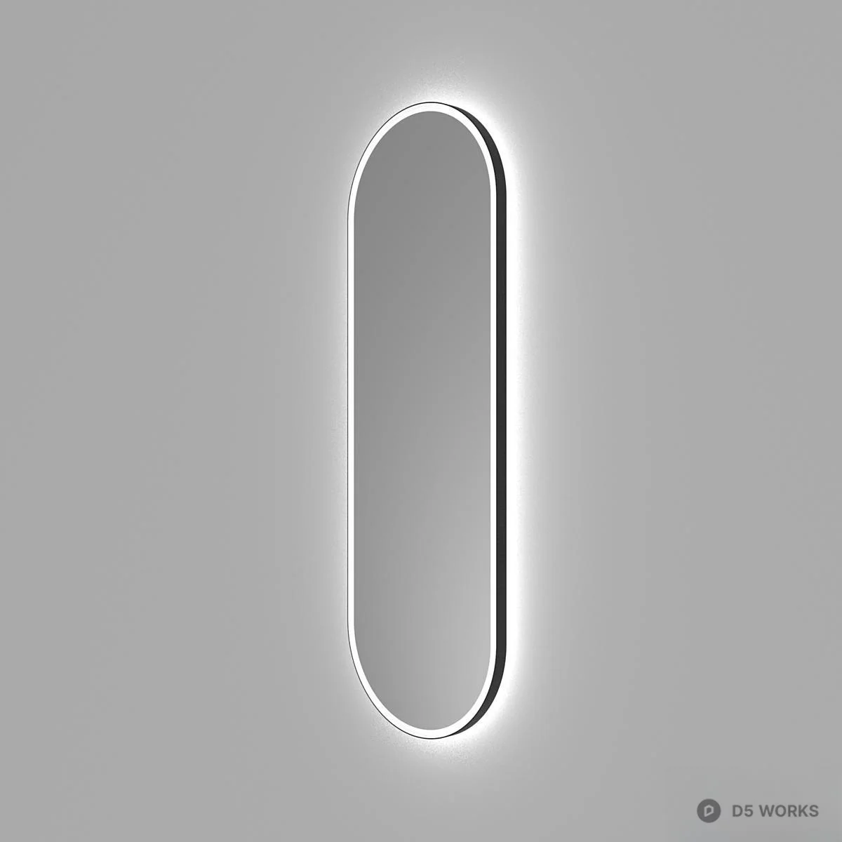 LED Backlit Minimalist Mirror 3d model thumbnail 2