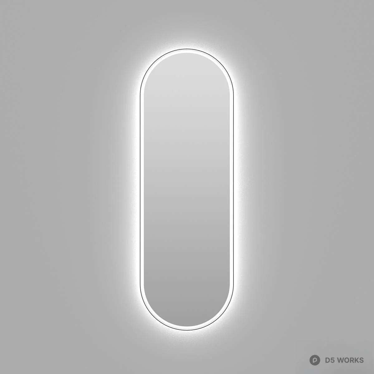 LED Backlit Minimalist Mirror 3d model - Image 1