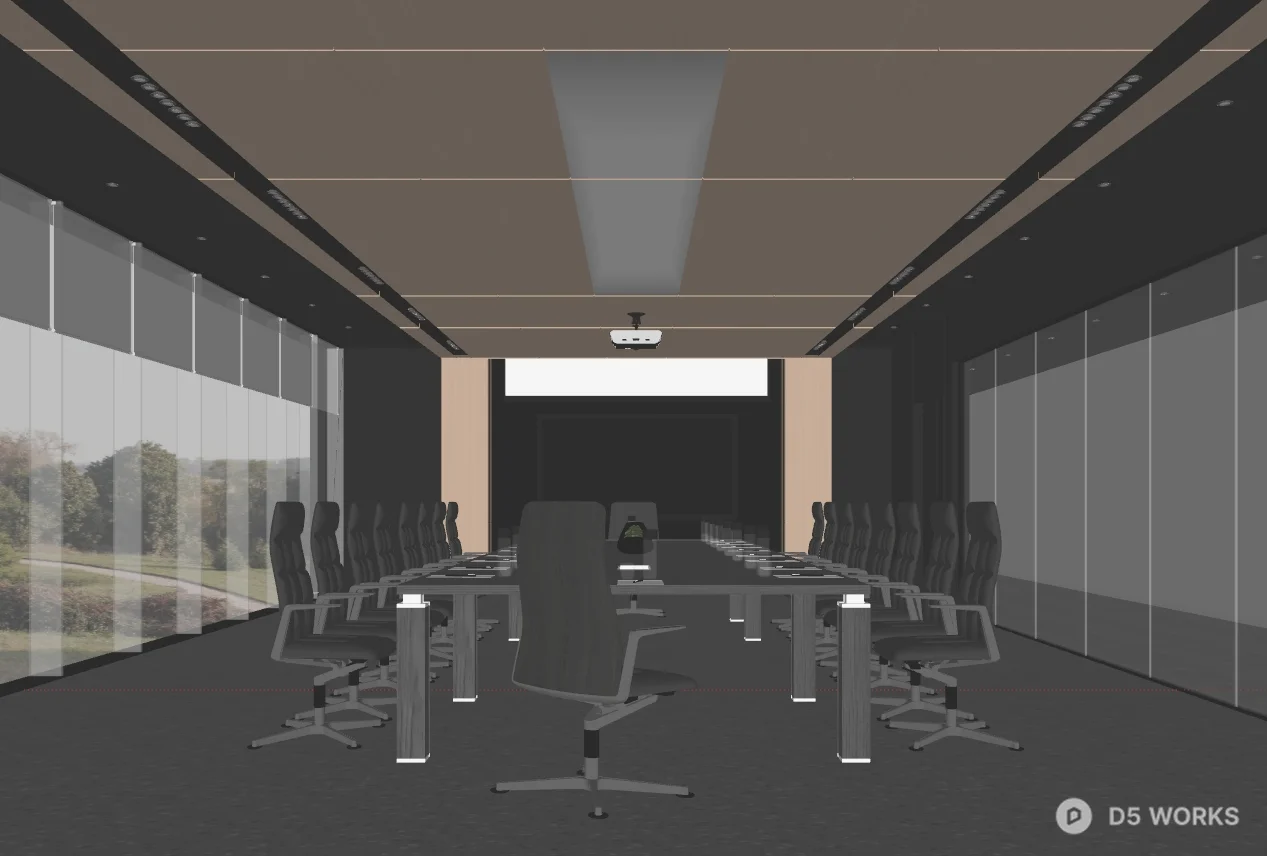 Modern Conference Room with Glass Walls 3d model thumbnail 2