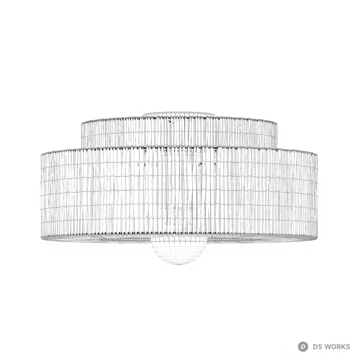 Rattan Layered Pendant Light 3d model thumbnail 2