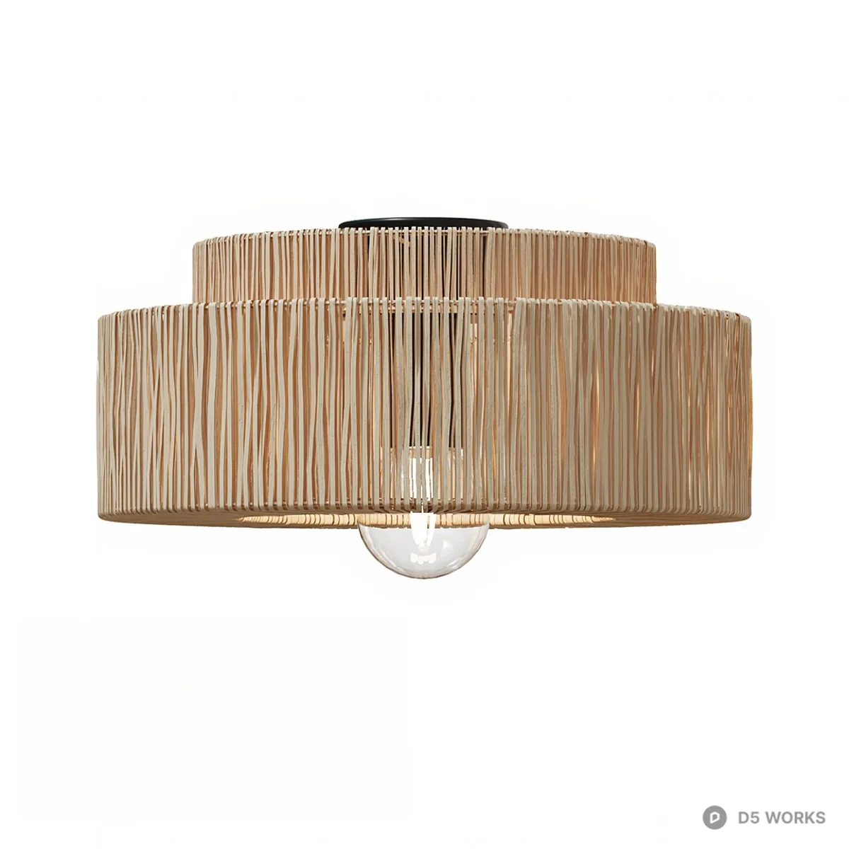 Rattan Layered Pendant Light 3d model - Image 1