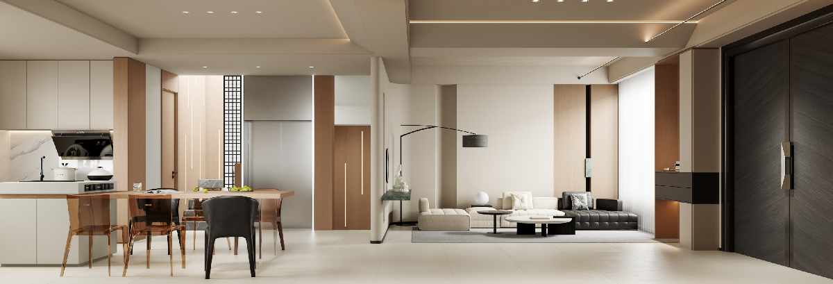 Minimalist Living & Dining Room