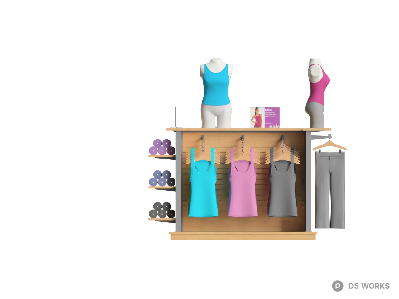Minimalist Retail Display Shelf 3d model thumbnail 2