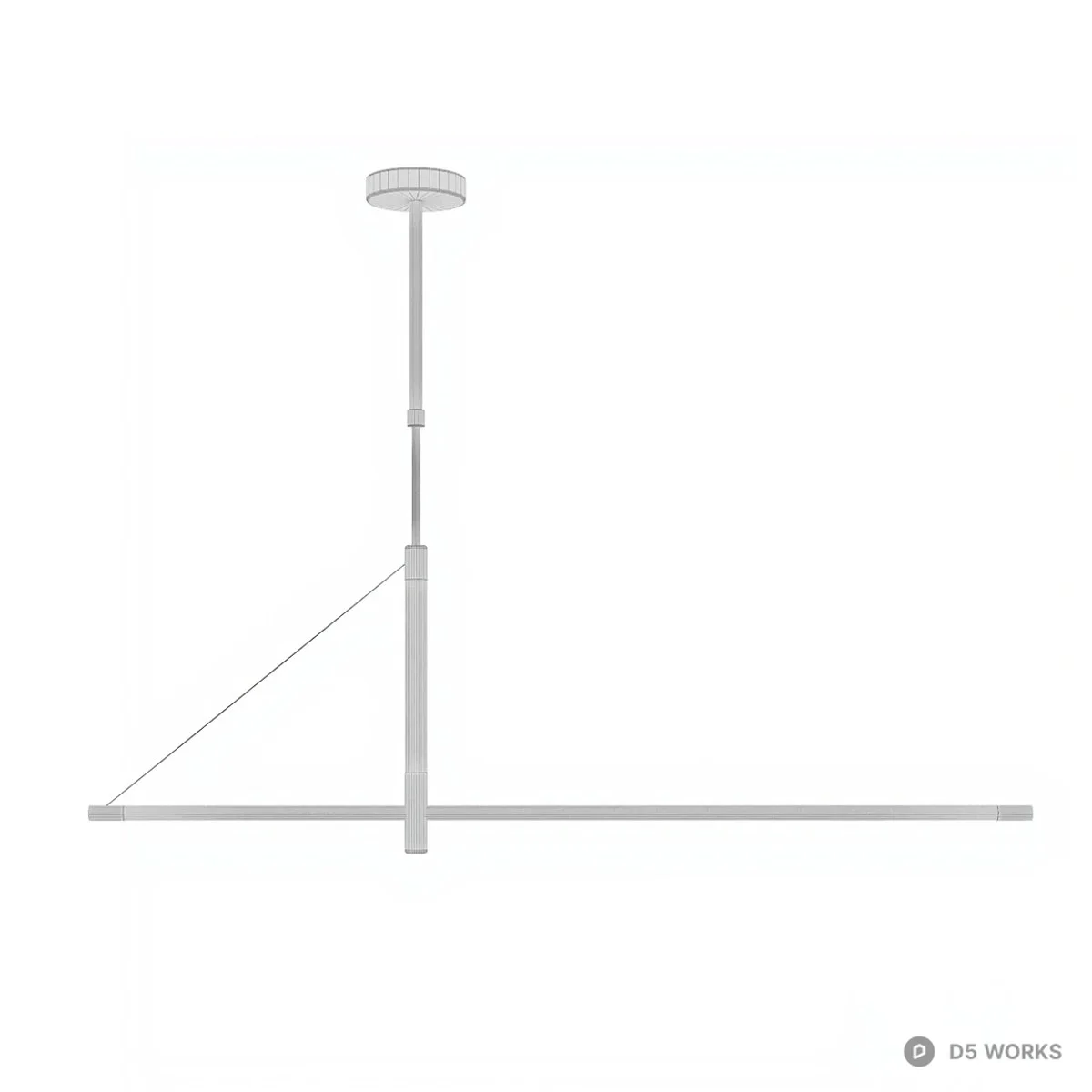 Minimalist Linear Pendant Light 3d model thumbnail 2