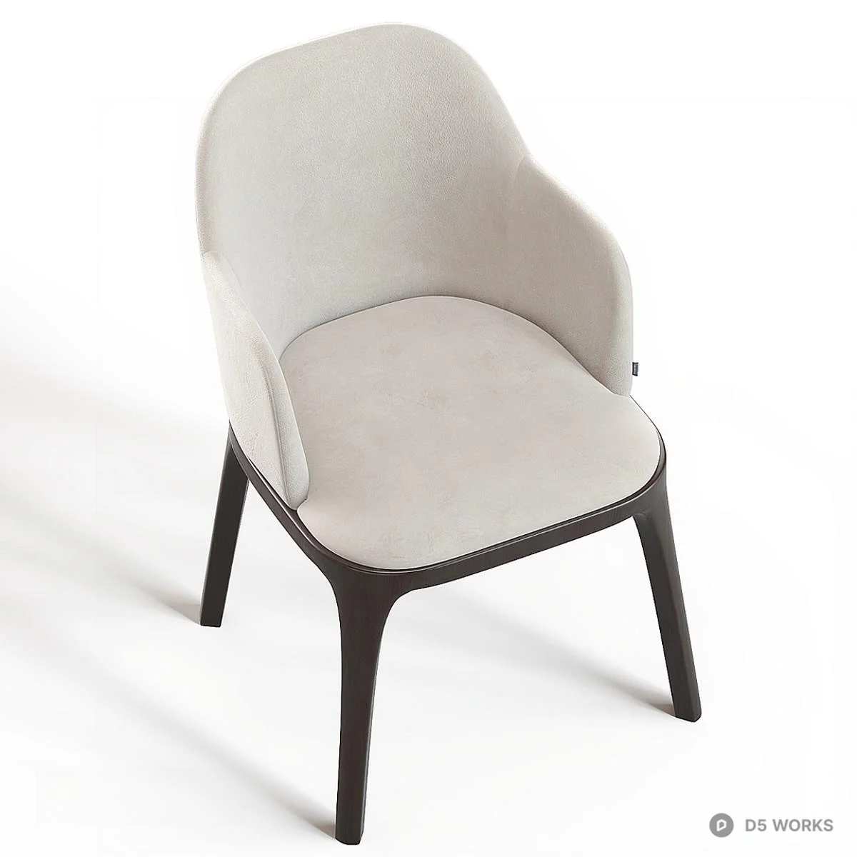 Upholstered Armchair With Wooden Legs 3d model thumbnail 3
