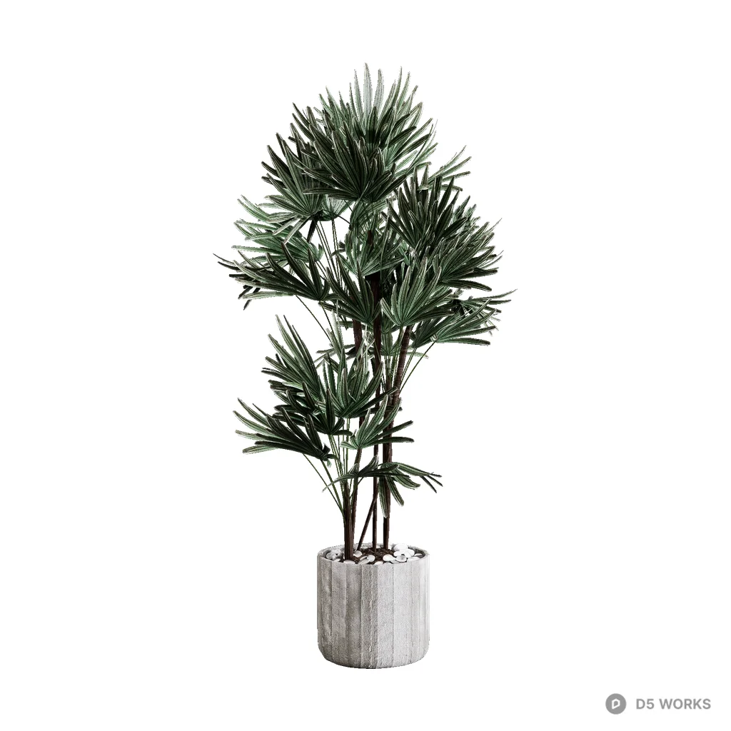 Modern frosted white plant 3d model - Image 1