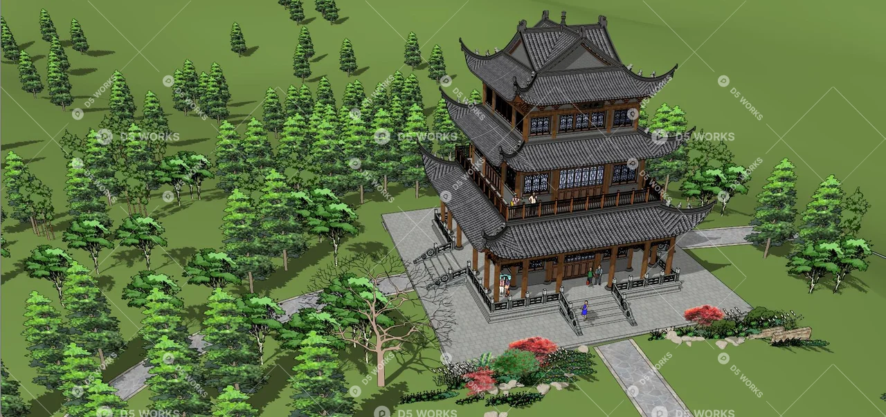 Chinese Ancient Architecture 3d model thumbnail 3
