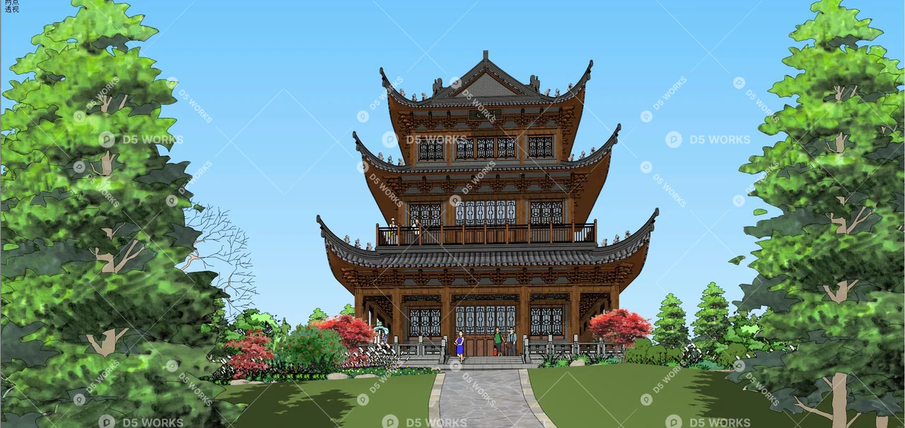 Chinese Ancient Architecture 3d model thumbnail 2