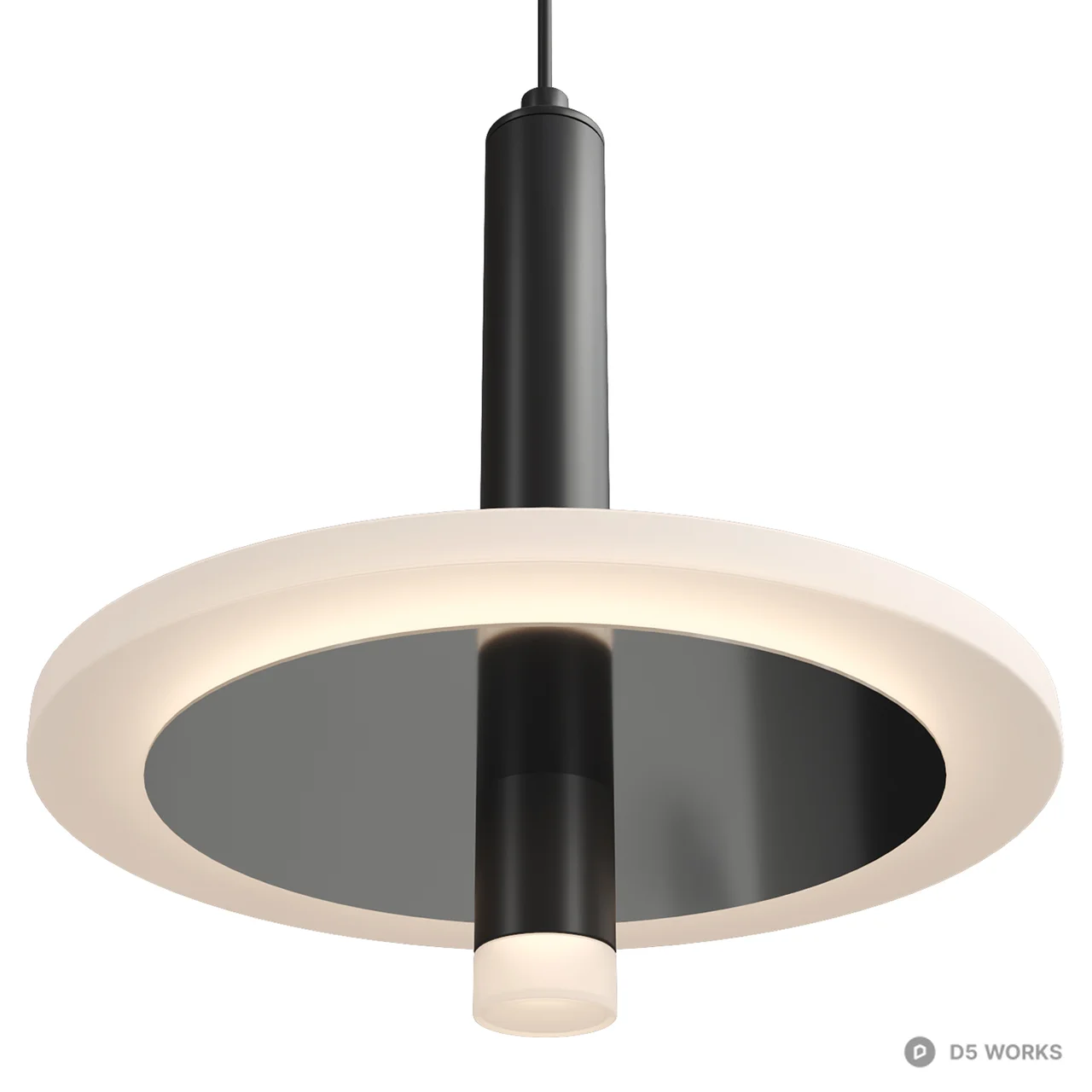 Minimalist Halo LED Pendant Light 3d model thumbnail 2