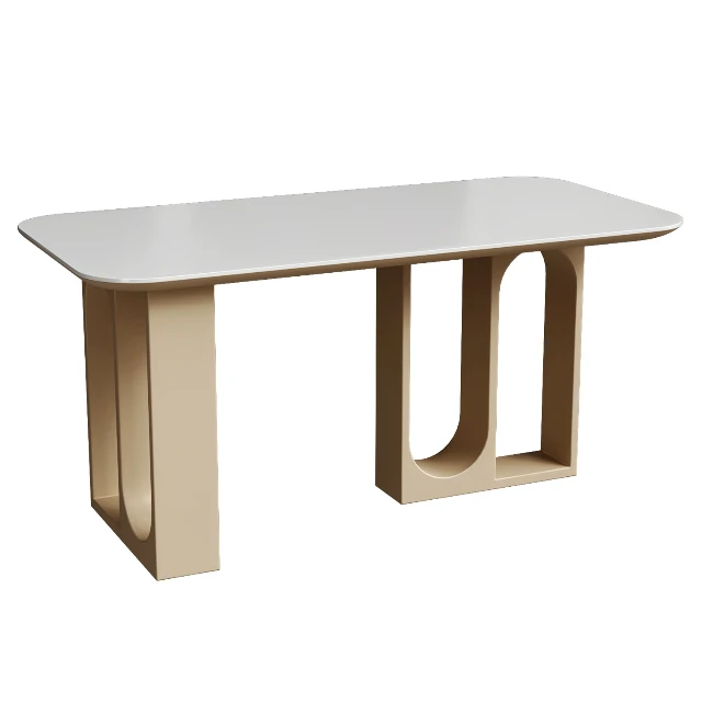 Modern Arched Pedestal Dining Table 3d model