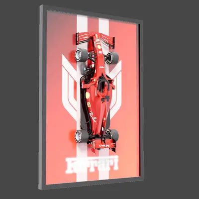 Racing Car Photo Frame Decoration Model 3d model