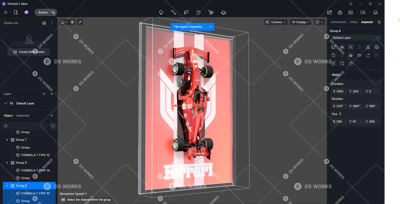 Racing Car Photo Frame Decoration Model 3d model thumbnail 2