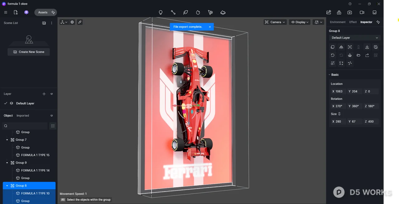 Racing Car Photo Frame Decoration Model 3d model thumbnail 2